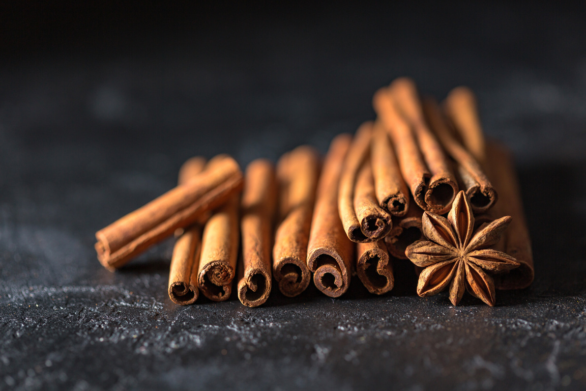 Cinnamon on Dark Background