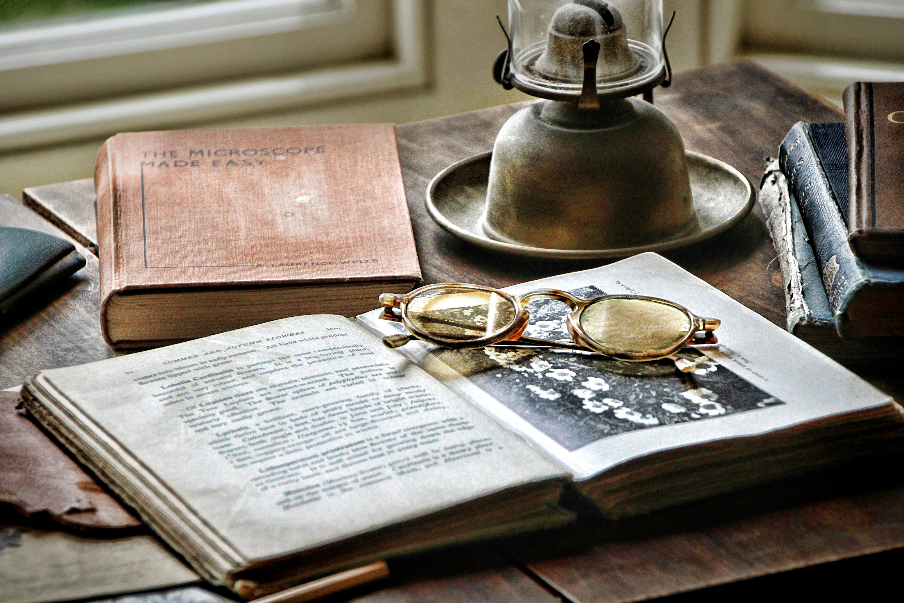 Book and Glasses on a Desk