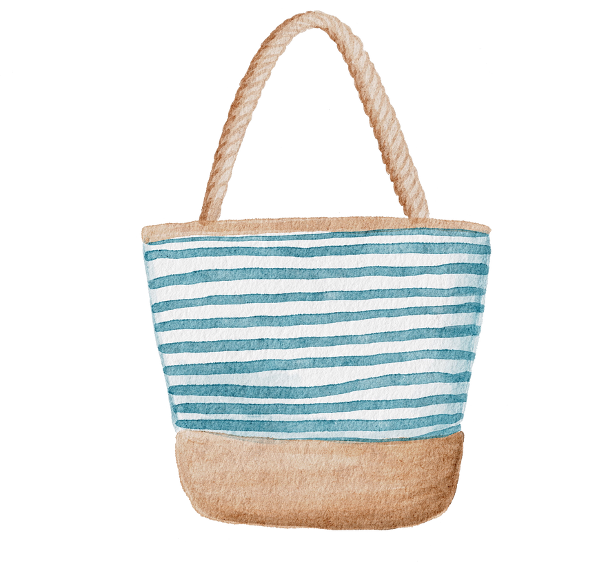 Watercolor style bamboo travel bag