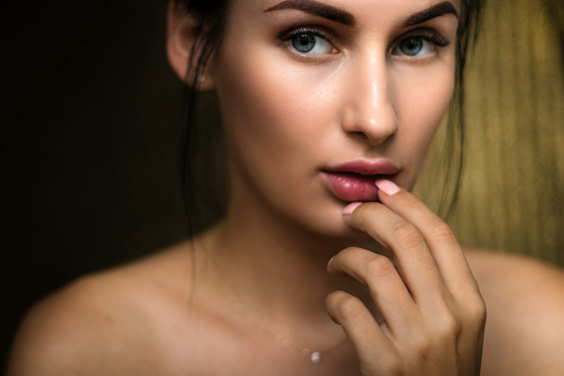 Photo Of Woman Holding Lips